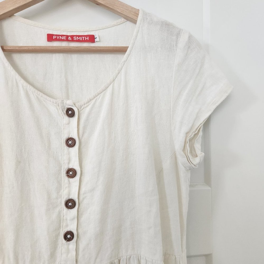 Pyne & Smith off white linen MAMA dress S